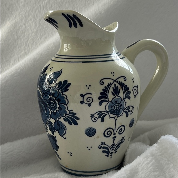 delft blue bols pitcher, made in Holland Other - Artisan Blue Floral Ceramic Jug